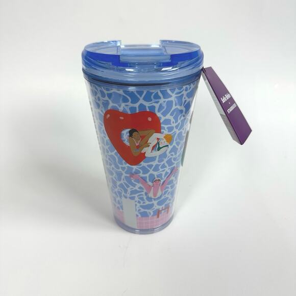 Starbucks X Sofie Birkin Target 2024 Blue Pool Party Cold Brew Tumbler 16oz - Picture 2 of 6